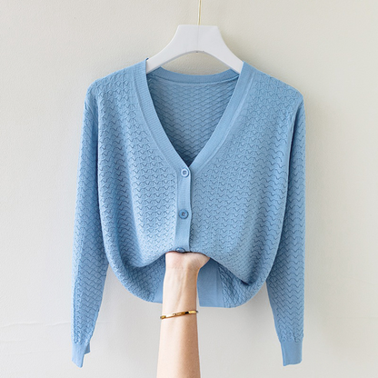 Elara Silk Knit Cardigan