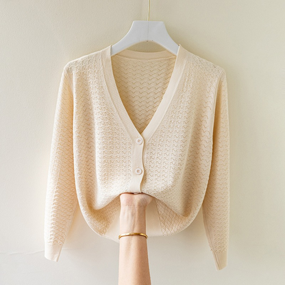 Elara Silk Knit Cardigan
