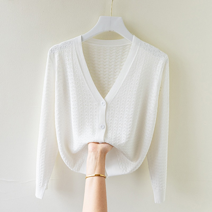 Elara Silk Knit Cardigan